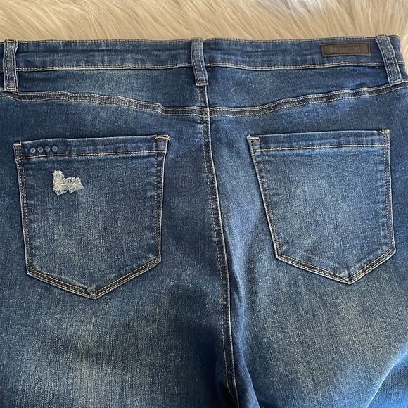 BLANK NYC Jeans Pants Great Jones Skinny High Rise Distressed Blue Denim Sz 32 - Picture 4 of 6